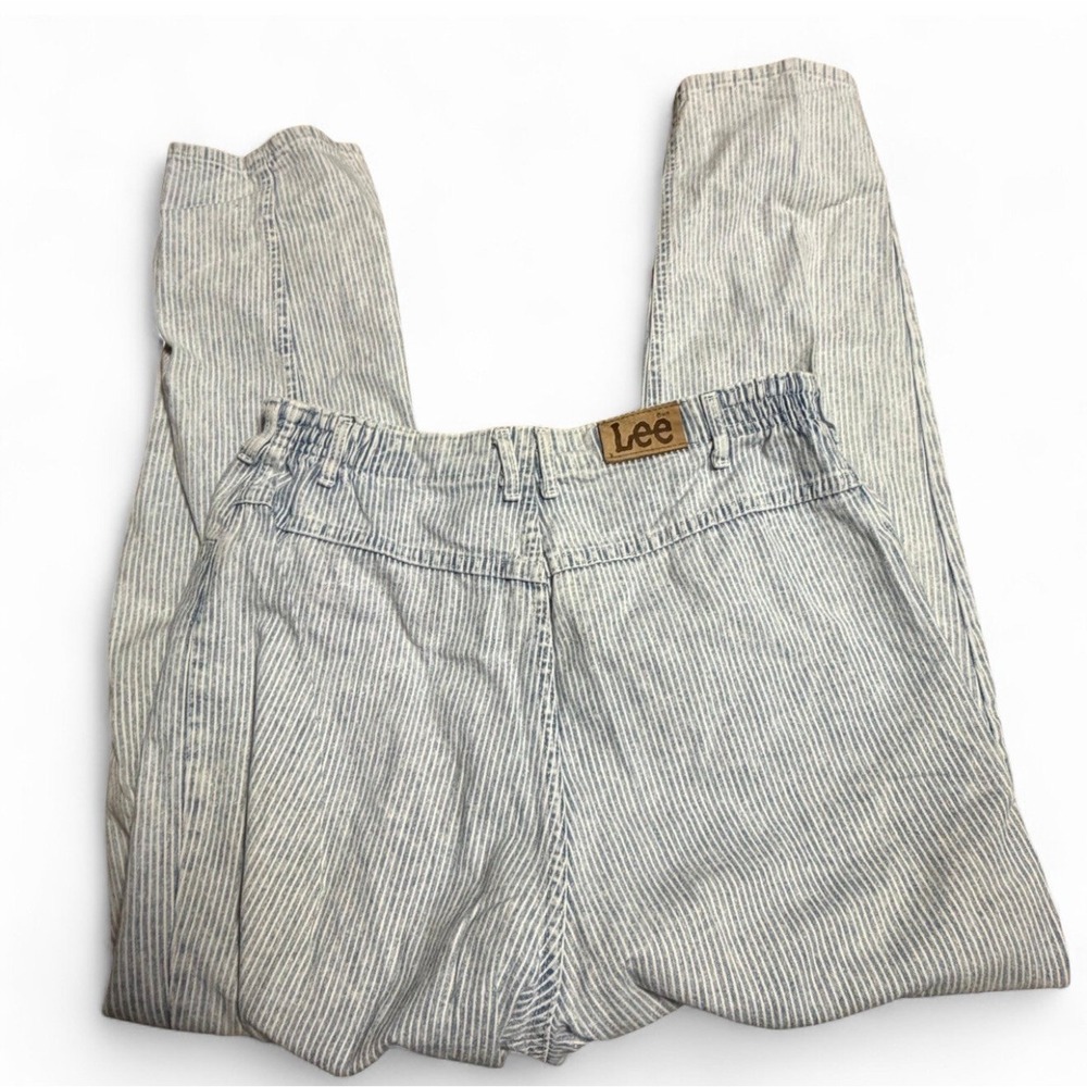 Vintage Lee Striped Denim Jeans Womens Size 20 Medium Elastic Waist Mom Jeans